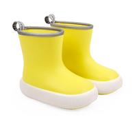 PERLETTI Botas Agua Niño Niña con Suela Gruesa Antideslizante - Botas Lluvia Impermeables Niños Niñas 3 4 5 6 Años Ultra Ligeras - Bota infantil con Borde Reflectante Multicolor (Amarillo, EU 26/27)