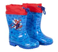 PERLETTI Botas de Agua Niño Spiderman Azul Material PVC - Botines Niños 3 4 5 6 Años Marvel Spider Man con Suela Antideslizante - Botas Impermeables Infantes Hombre Araña con Cordón (Azul, 30/31)