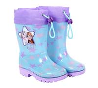 PERLETTI Botas de Aguas Niñas Frozen 2 Princesas Elsa y Anna - Calzado de Lluvia Reino del Hielo con Suela Antideslizante - Botas Impermeables Niña Cierre con Cordón Disney (Turquesa, numeric_26)