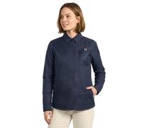 PERLETTI Chaqueta Camisa Impermeable Mujer - Antiviento con Interior Acolchado Botones a Presión y Bolsillos - Chubasquero Lluvia Cortaviento Abrigo Ligero Versátil Resistente Plegable (M, Azul)