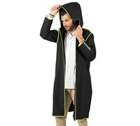 PERLETTI Chubasquero adulto negro semi-transparente, borde lima. Detalles reflectantes alta visibilidad. Talla M