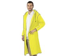PERLETTI Chubasquero Hombre Mujer Ligero y Reutilizable - Impermeable Hombre y Mujer Resistente al Agua - Ropa de Agua Impermeable con Detalles Reflectantes Capucha y Botones (S, Amarillo Fluo)