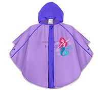 PERLETTI Chubasquero Niña 3 4 5 6 Años con Sirenita - Poncho Lluvia Impermeable Infantil Sirena con Capucha Botones a Presión - Ropa de Agua Niñas Lila con Detalles Reflectantes (Violeta, 3-6 Años)