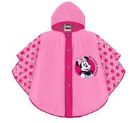 PERLETTI Chubasquero Niñas 2 3 4 5 Años Minnie Mouse - Poncho Impermeable Niña con Capucha Boton a Presión - Chaquetón para Lluvia Disney (FR/ES, Edad, 3 años, Regular, Fucsia)