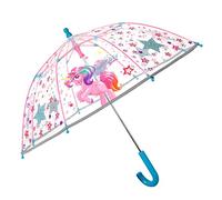 PERLETTI Cool Kids Unicorn - Paraguas para niños con diseño de unicornio, reflectante, transparente, resistente al viento
