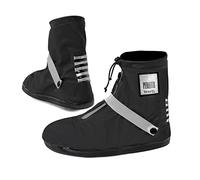 PERLETTI Cubre Zapatos Impermeable Lluvia Bajos Hombre Mujer - Cubrezapatos Protector de Zapatillas Impermeables Negro - Cubre Calzado Cubrebotas PVC Anti Barro Reutilizables (M 40/42, Reflectante)