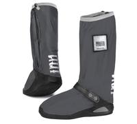 PERLETTI Cubre Zapatos Impermeables con Suela Reforzada Hombre Mujer - Cubrezapatos Protector de Zapatillas Reutilizables - Cubrecalzado Cubrebotas Lluvia Nieve PVC Anti Barro (Gris, M)