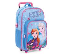 PERLETTI Disney Frozen Mochila con Ruedas Extraíbles para Niñas - Princesas Elsa Anna Infantil Guardería - Trolley Pequeño La Reina de Las Nieves Viajes Ocio - 40x24x15 cm (Turquesa)