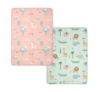 PERLETTI Empapadores Bebe Cambiador Cuna 50x70 cm Reutilizables - Empapador Impermeable Cambio Pañales Protector de Cambiador Niños Recien Nacidos (Set Rosa + Verde, 50x70 cm)