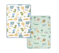 PERLETTI Empapadores Bebe Cambiador Cuna 50x70 cm Reutilizables - Empapador Impermeable Cambio Pañales Protector de Cambiador Niños Recien Nacidos (Set Azul + Verde, 50x70 cm)