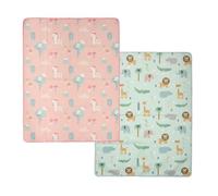 PERLETTI Empapadores Cama Niños Bebe 70x90 cm - Protector Colchón de Cama Empapador Impermeable Suave Resistente - Cubre Cama Lavables Reutilizables Ultra Absorbentes (Set Rosa + Verde, 70x90 cm)