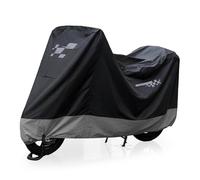 PERLETTI Funda Moto Impermeable Exterior Interior - Cubre Scooter Motocicleta Protector Rayos UV Lluvia Hielo Polvo - Capa Lluvia Moto con Doble Correa Antiviento - Insertos Reflectantes (280x110x140)