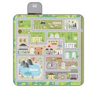 PERLETTI Manta Picnic Impermeable para Niño 150x150 - Manta Camping Picnic Blanket Playa Parque Jardín Senderismo - Alfombra para Exterior Niños Plegable Portátil Multifunción (Ciudad, 150x150)