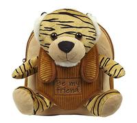 PERLETTI - Mochila Infantil Grande de Animal de Peluche - Bolso para Niños Niñas 3 4 5 Años con Muñeco Extraíble para Escuela Guarderia Viaje - Bolsa Escolar Suave - 21x27x9 cm
