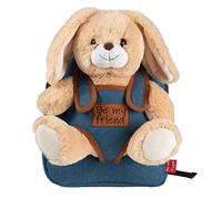 PERLETTI - Mochila Infantil Grande de Animal de Peluche - Bolso para Niños Niñas 3 4 5 Años con Muñeco Extraíble para Escuela Guarderia Viaje - Bolsa Escolar Suave - 21x27x9 cm (Conejito)