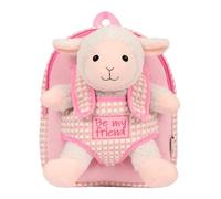 PERLETTI - Mochila Infantil Grande de Animal de Peluche - Bolso para Niños Niñas 3 4 5 Años con Muñeco Extraíble para Escuela Guarderia Viaje - Bolsa Escolar Suave - 21x27x9 cm (Ovejita)