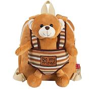 PERLETTI Mochila Infantil Pequeña de Osito de Peluche - Bolso para Niños Niñas 3 4 5 Años con Muñeco Extraíble para Escuela Guarderia Viaje - Bolsa Escolar Reversible - 22x25x3 cm (Oso)