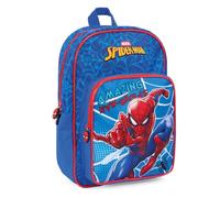 PERLETTI Mochila Infantil Spiderman Escolar Guardería Bolsillo Frontal | Niños Hombre Araña Viaje Tiempo Libre 3 4 5 6 Años Azul Ligera Mochilita