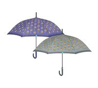 PERLETTI Paraguas de mujer largo automático protector de lluvia sol superligero antiviento fantasía Tigres, Violeta verde