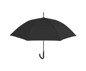 PERLETTI Paraguas Grande - Paraguas Mujer - Resistente Al Viento - Apertura Automática - 8 Varillas de Fibra de Vidrio - Mango Cómodo - Diámetro de la Cubierta 115 cm - Negro