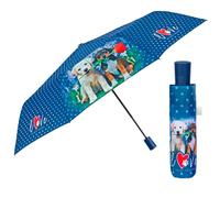 PERLETTI Paraguas Mujer Colorado Plegable Automático - Paraguas Portátil Colores en Microfibra - Paraguas Tamaño Pequeño de Viaje Cortaviento Resistente - Diámetro 96 cm