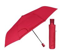 PERLETTI Paraguas Mujer Colorado Plegable Automático - Paraguas Portátil Colores en Microfibra - Paraguas Tamaño Pequeño de Viaje Cortaviento Resistente - Diámetro 96 cm