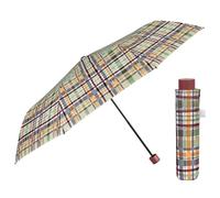 PERLETTI Paraguas Mujer Plegable Antiviento Escocés - Paraguas Compacto Pequeño Mujeres Manual Portátil - Mini Paraguas de Bolso Viaje Resistente Rojo y Amarillo - Diámetro 97 cm (Tartán Amarillo)