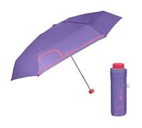 PERLETTI Paraguas Mujer Ultra Mini Fantasía de Lunares - Paraguas Portátil Redondo en Microfibra Manual - Paraguas con Puntitos Plegable Pequeño Antiviento - Diámetro 90 cm (Violeta)