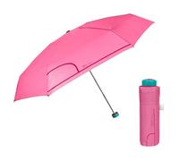 PERLETTI Paraguas Mujer Ultra Mini Fantasía de Lunares - Paraguas Portátil Redondo en Microfibra Manual - Paraguas con Puntitos Plegable Pequeño Antiviento - Diámetro 90 cm (Rosa)