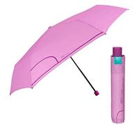 PERLETTI Paraguas Mujer Ultra Slim Compacto Violeta Claro - Paraguas Plegable Cortaviento Ligero Mini Apertura Manual - Paraguas Pequeño de Viaje Resistente Chicas - Diámetro 91 cm (Lila Chiffon)
