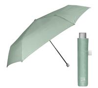 PERLETTI Paraguas para el Sol Plegable Extra Compacto - Paraguas con Filtro Solar Mujer Hombre Antiviento Pequeño - Sombrilla Anti UV y Lluvia Súper Slim Manual de Viaje - Diámetro 91 cm (Verde)
