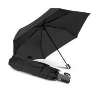 PERLETTI Paraguas Plegable Antiviento Extra Plano - Paraguas Hombre Mujer Compacto Cortaviento Extra Flat - Mini Paraguas Negro Abertura Cierre Automático Viaje - Diámetro 95 cm (Negro Extra Plano)