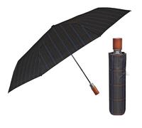 PERLETTI Paraguas Plegable Hombre Antiviento Portátil - Sombrilla Lluvia con Abertura Automática Pequeño de Viaje Bolso - Mini Paraguas Compacto Resistente Ligero - Diámetro 96 cm (Línea Azul)