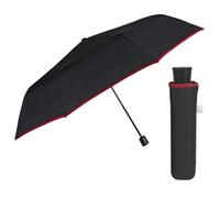 PERLETTI Paraguas Plegable Hombre con Apertura Manual - Mini Paraguas Antiviento Compacto de Bolso Viaje - Paraguas Pequeño Resistente al Viento Ligero para Hombres - Diámetro 97 cm (Negro)