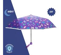 PERLETTI Paraguas Plegable Manual Mariposas 50cm, Sport, Multicolor (Multicolor), Talla Única