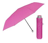 PERLETTI Paraguas Plegable Mujer Antiviento - Paraguas Compacto Resistente Manual - Paraguas Mini Pequeño Ligero de Bolso - Sombrilla Lluvia Portátil - Diámetro 97 cm (Geométrico Rosa)
