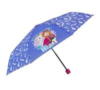 PERLETTI Paraguas Plegable Niña Frozen Seguro Resistente - Paraguas Niñas Princesa Elsa Anna Olaf Portátil - Sombrilla Lluvia Disney Reino del Hielo Apertura Manual - Diámetro 91 cm (Índigo)