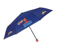 PERLETTI Paraguas Plegable Niño Hombre Araña Seguro Resistente - Paraguas Niños con Spider Portátil Azul - Mini Sombrilla Lluvia Apertura Manual con Superhéroes - Diámetro 91 cm (Azul Oscuro)