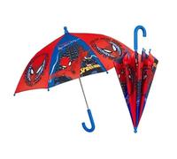 PERLETTI Paraguas Spiderman Niño Azul Rojo - Paraguas Largo Spider Man Niño 4 5 6 Años Antiviento Resistente - Paraguas Hombre Araña Apertura Manual Segura - Diámetro 66 cm (Azul Grande) (Azul)