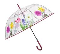 PERLETTI Paraguas Transparente Mujer Automatico - Paraguas Clásico de Burbuja Cupula con Estampado Fashion Elegante - Paraguas Largo Resistente Antiviento - Diámetro 89 cm