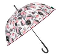 PERLETTI Paraguas Transparente Mujer Automatico - Paraguas Clásico de Burbuja Cupula con Estampado Fashion Elegante - Paraguas Largo Resistente Antiviento - Diámetro 89 cm
