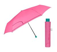 PERLETTI Paraguas Ultra Slim Mujer Plegable - Paraguas Antiviento Compacto Súper Ligero Mini Apertura Manual - Paraguas Pequeño de Viaje Bolso Resistente al Viento para Chicas - Diámetro 91 cm (Rosa)