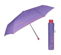 PERLETTI Paraguas Ultra Slim Mujer Plegable - Paraguas Antiviento Compacto Súper Ligero Mini Apertura Manual - Paraguas Pequeño de Viaje Bolso Resistente para Chicas - Diámetro 91 cm (Violeta)