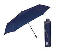 PERLETTI Paraguas Ultra Slim Mujer Plegable - Paraguas Antiviento Compacto Súper Ligero Mini con Apertura Manual - Paraguas Pequeño de Viaje Bolso Resistente al Viento Chicas - Diámetro 91 cm (Azul)