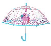 PERLETTI Paraguas Unisex 42cm Manual Transparente Unicornio de 'Cool Kids' Paraguas Clásico, 80 cm, Multicolor