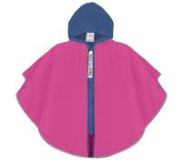 PERLETTI Poncho Impermeable Niña con Cremallera y Capucha - Chubasquero Infantil Cortaviento Ligero Bicolor - Abrigo Chaqueta para Niñas 3 4 5 6 Años con Detalles Reflectantes (Fucsia, 3-6 Años)