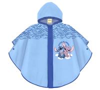 PERLETTI Poncho Impermeable Niño Niña Stitch - Chubasquero para Niños 3 4 5 6 Años con Capucha y Botones - Capa de Lluvia Antiviento con Disney Talla Única Azul