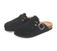 PERLETTI Sandalias Mujer Invierno Verano Cómodas Ligeras - Zapatillas de Estar por Casa con Suela Antideslizante - Sandalias de Vestir Planas Cerradas para Mujeres Hebilla Ajustable (Negro, 38)