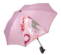 PERLETTI Sombrilla Carro Bebe Universal Anti UV con Animales - Mini Paraguas Cochecito Niño Niña Protección Solar Apertura Manual - Sombrilla Lluvia Carrito Silla de Paseo - Diámetro 70 cm (Rosa)