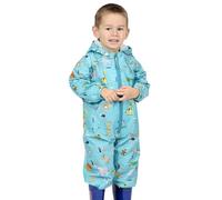 PERLETTI Traje de Agua Niño Niña Impermeable con Animales - Mono Lluvia para Niños Jardin de Infancia con Capucha y Cremallera - Chubasquero Detalles Reflectantes Versátil Ligero (4-5 Años, Azul)